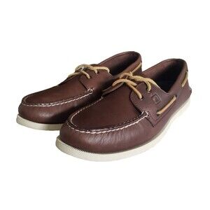 Sperry Top-Sider Men's Size 14 W Moc Authentic Boat Shoes Lace Leather Brown